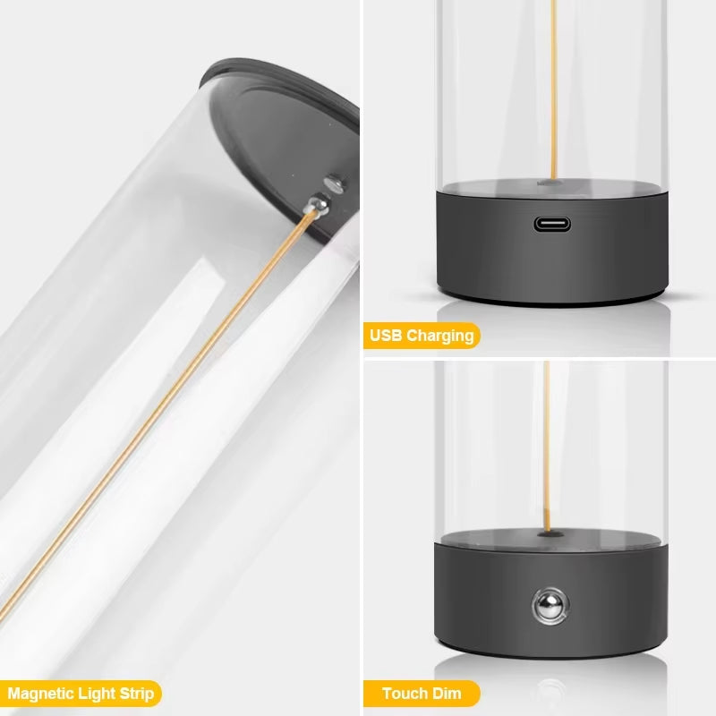 Rechargeable Cordless Portable LED Table Lamp with Magnetic Base, Touch Sensor & 3-Level Dimming - Ideal for Bedroom Lighting
